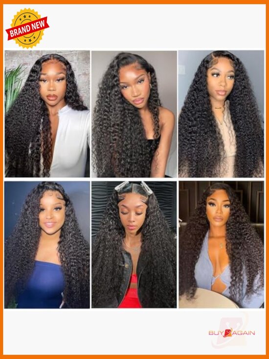 5x5 HD Lace Closure Wig Human Hair Deep Wave 180 Density Glueless Wig 24 Inch main image 4